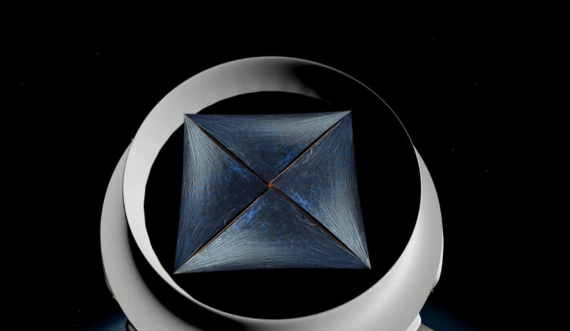 Una imagen conceptual de la tecnología LightSail que propone el programa